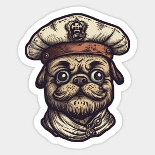 Captain pug Sticker